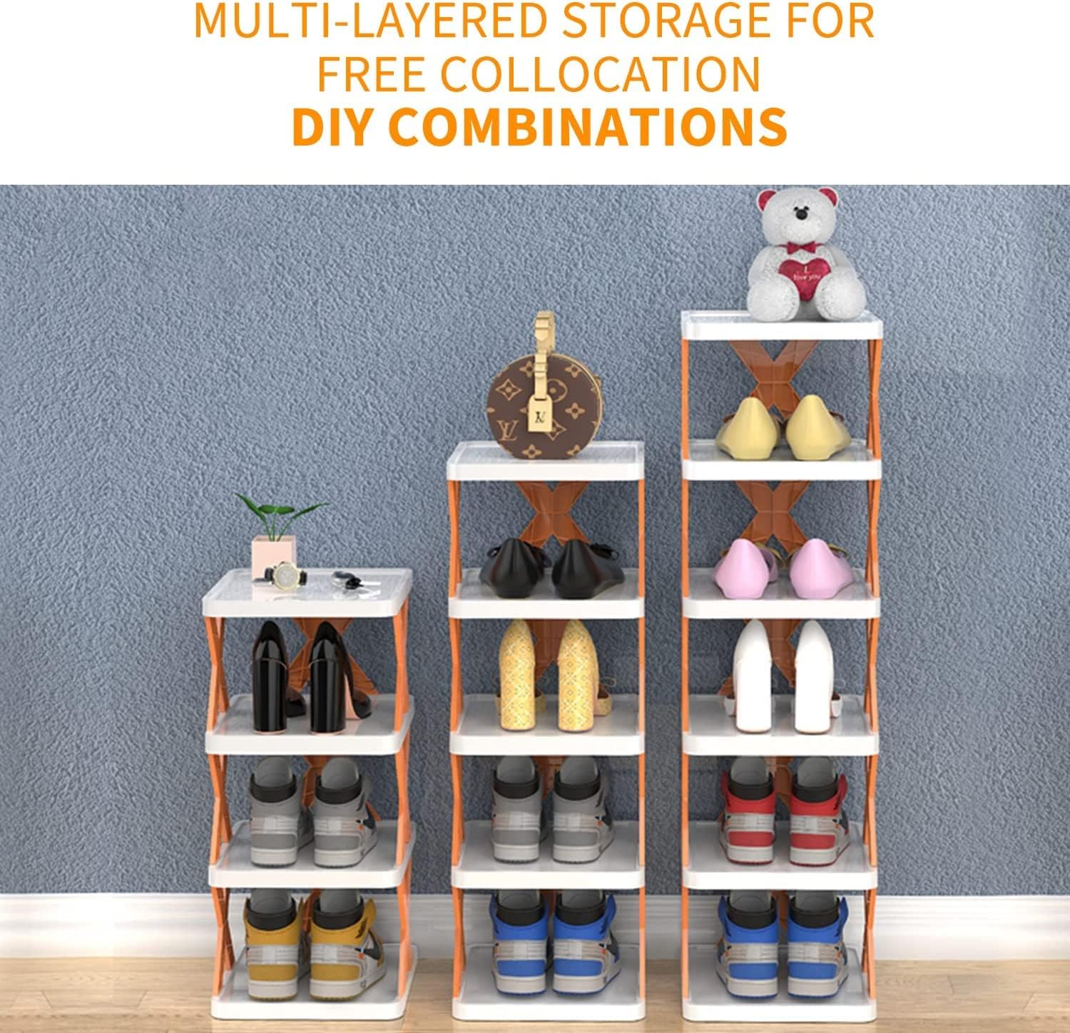 9054 6 Layer Shoe Rack Design Lightweight Adjustable Plastic Foldable Shoe Cabinet Storage Portable Folding Space Saving Shoe Organizer Home and Office DeoDap 9054 6 Layer Shoe Rack Design Lightweight Adjustable Plastic Foldable Shoe Cabinet Storage Portable Folding Space Saving Shoe Organizer Home and Office DeoDap